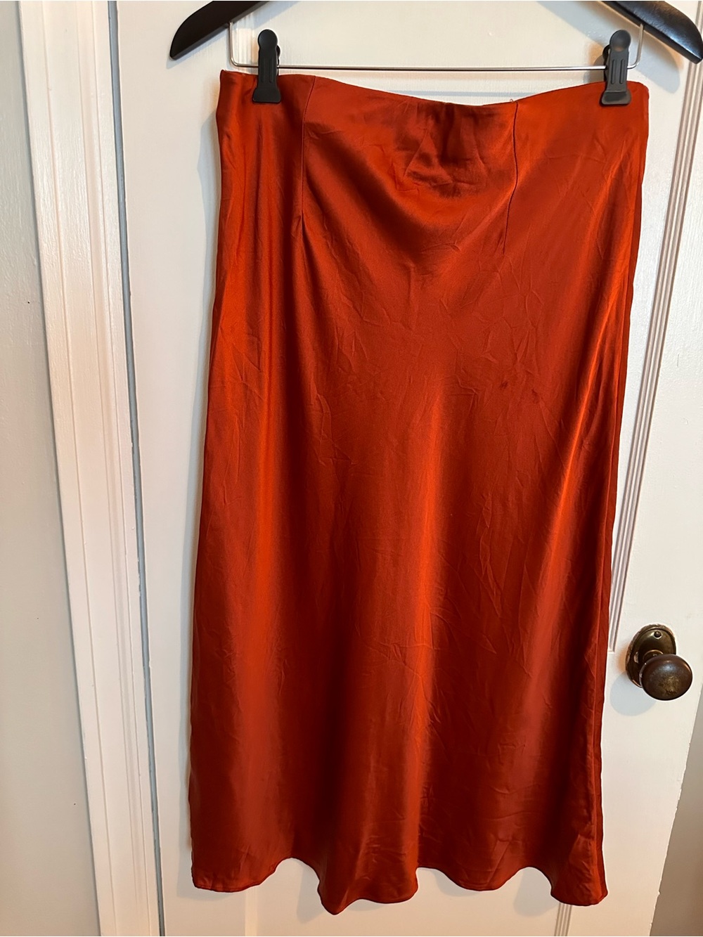 Quince 100% Washable Silk Skirt, Paprika Red, L
